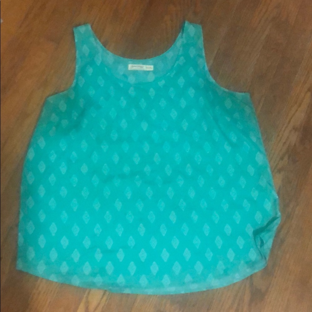 Cute Green Patterned Tank Top